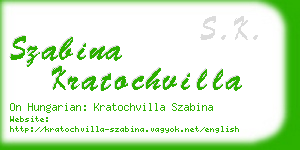 szabina kratochvilla business card